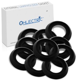 OhLectric OL-72907-10 External Lampholder Gasket, Round Weatherproof Gasket for PAR Lamp Holders - PAR Lamp Protects Socket from Dirt, Debris - Ideal Replacement Outer Gasket-Black (Pack of 10)