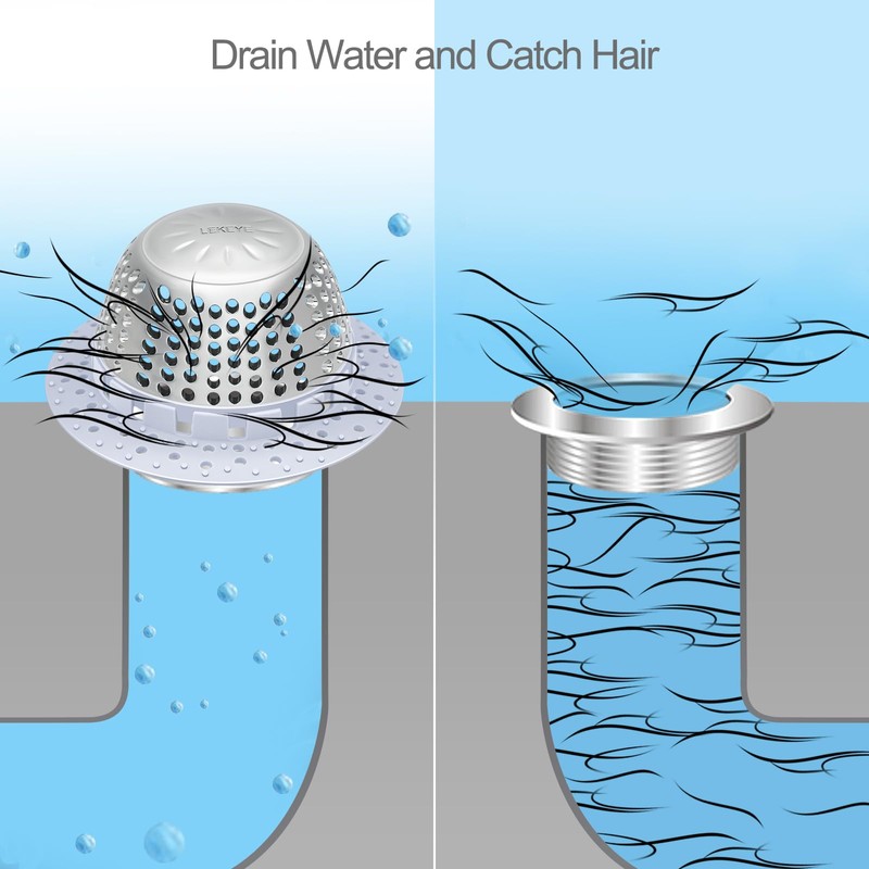 LEKEYE Shower Drain Hair Catcher/Bathtub Drain Cover/Drain Protector for Pop-Up