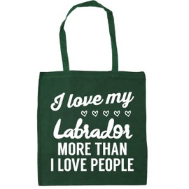 Hippowarehouse I love my Labrador more than I love people Tote Shopping Gym Beach Bag 42cm x38cm, 10 litres