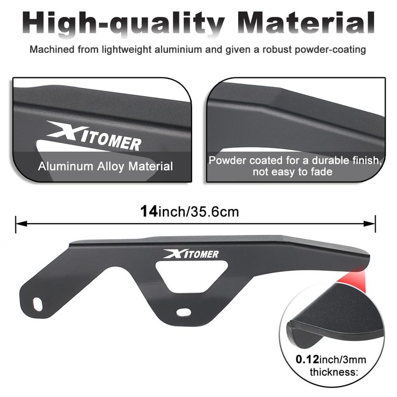 Xitomer Rear Chain Guard for Motorcycle, Black Aluminum, Fit for