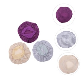 Vaguelly 3Pcs Wide Brimmed Bonnet for Women Elastic Band Sleeping Cap and Grey Designed for Curly Hair and Braids Reduces Breakage and Friction