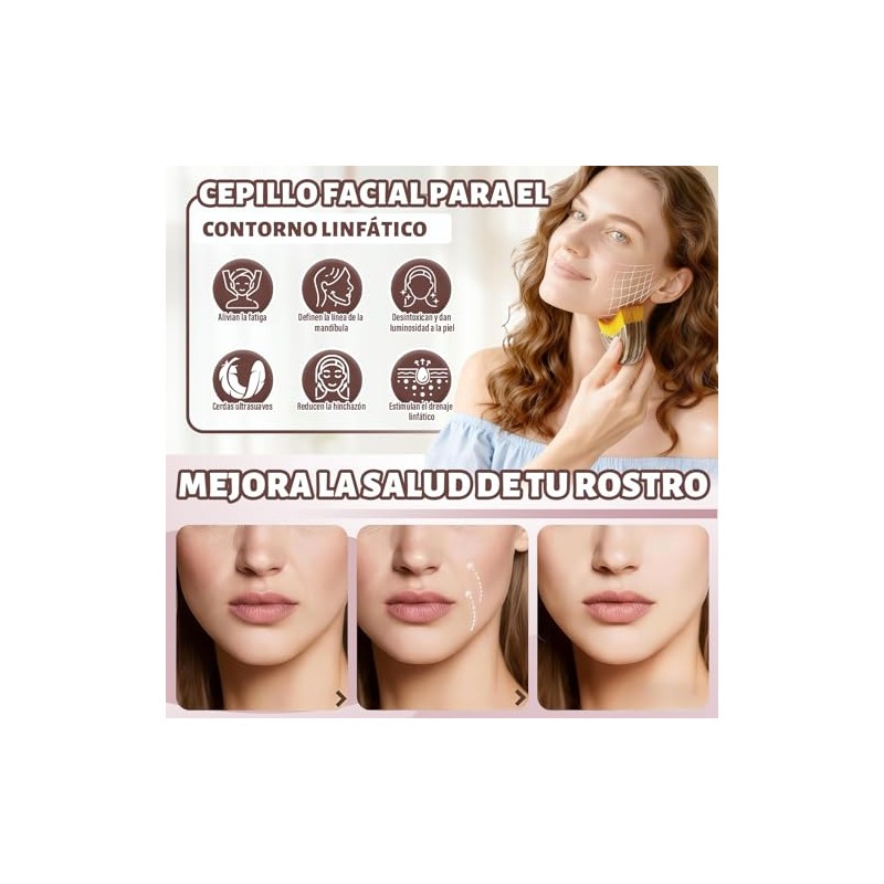 Kit de Cepillos Faciales para Drenaje Linfático y Cepillos de