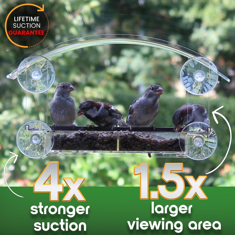 Window Bird Feeder with Strong Suction Cups - (Upgraded 2026