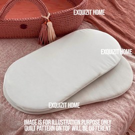 EXQUIZIT HOME Baby Moses Basket Bedding Pram Mattress Standard/Quilted Breathable Nursery Mattress (68 x 36 x 3.5cm)