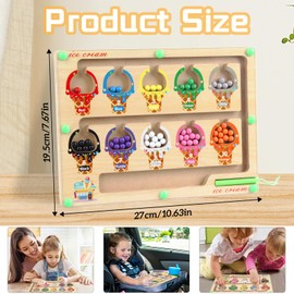 Huanmin Magnetic Game Labyrinth, Montessori Magnetic Game, Toy from 3 4 Years, Montessori Toy, Sorting Game Wooden Numbers and Colours Educational Toy, Magnetic Toy Children for Girls Boys