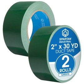 SPARTAN INDUSTRIAL - 2" X 30 yd Waterproof Green Duct Tape - 2 Colored Tape Rolls for Crafts, Repairs, and More - No Residue, 9 Mil