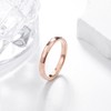 THREE KEYS JEWELRY 3mm Rose Gold Plated Basic Tungsten Carbide