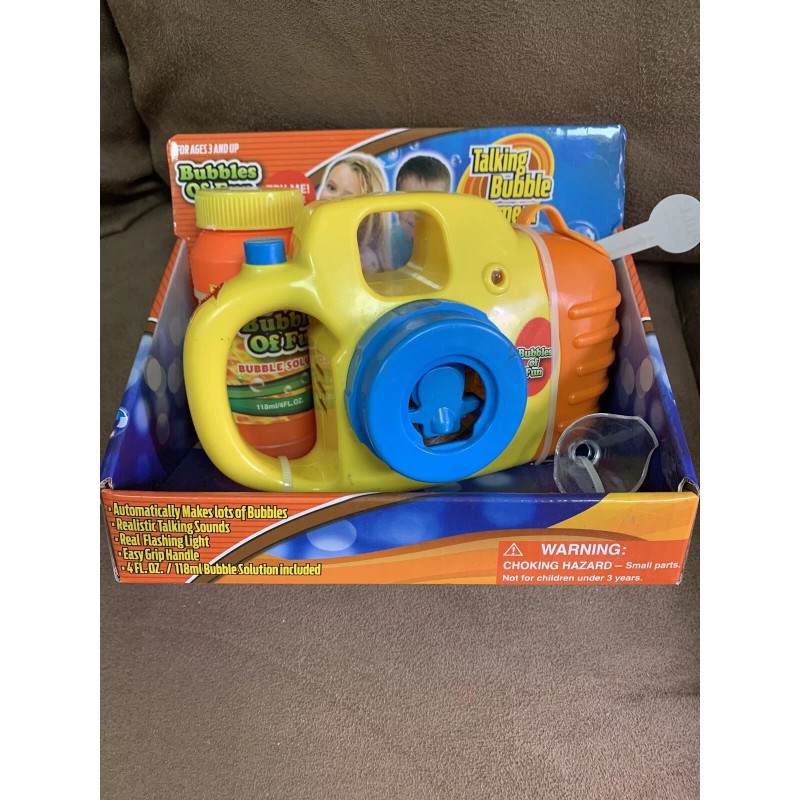 BUBBLES OF FUN TALKING BUBBLE CAMERA SOUNDS & LIGHTS YELLOW/GREEN