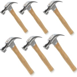 Edward Tools Oak Claw Hammers 16 oz (Pack of 6) - Heavy Duty All Purpose Hammer - Forged Carbon Steel Head - Etched Solid Oak Handle for more durability and grip