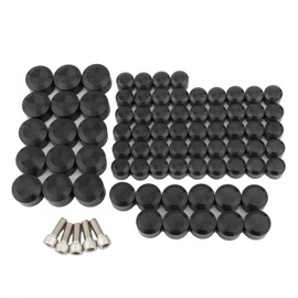 Motorcycle Bolt Covers Flat Toppers Head Bolt Caps Kit Fit for Harley 2007-2016 Touring FLT FLH Electra Glide Road Glide Street Glide Road King (Pack of 75) (Black)