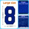 1 Pcs 8.0" Royal Blue Chenille Number Patches, Iron On