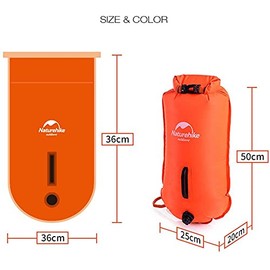 Naturehike Swim Buoy Inflatable Swimming Tow Float Difting Bag Dry Bag Water Sport Storage Bag(Orange)(Pink)