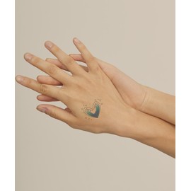 Freakynine Temporary Tattoos for Adults, Small Realistic Temporary Tattoos, Fake Tattoos, Flash Tattoos, Festival Tattoos, Tattoo Stickers, Temp Tattoos, Flash Tats Pack of 2 (Heart Whale)