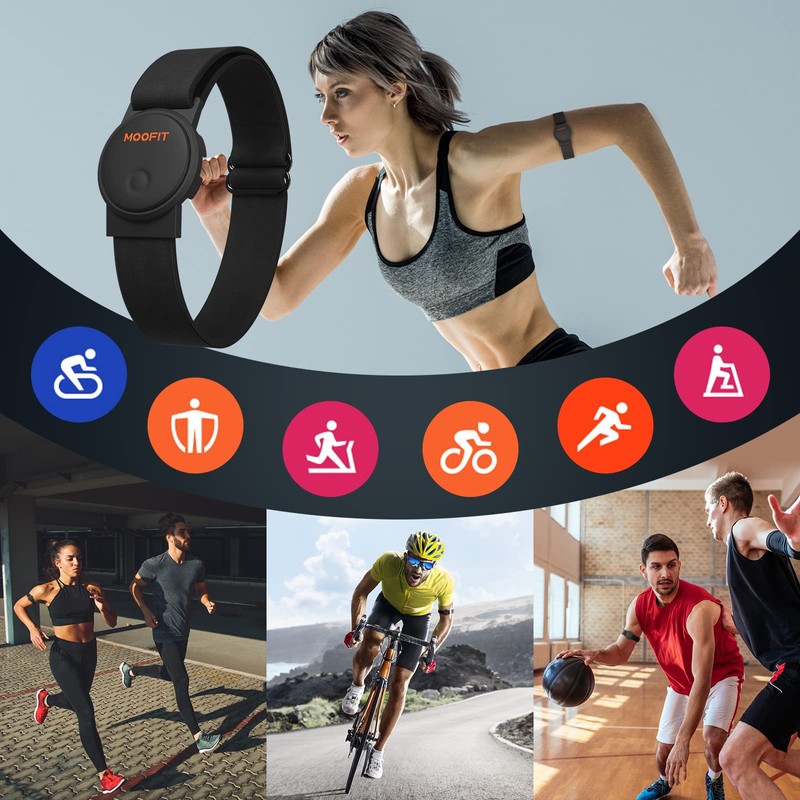 moofit HW401 Heart Rate Monitor Armband, IP67 Waterproof, Support Bluetooth/ANT+,