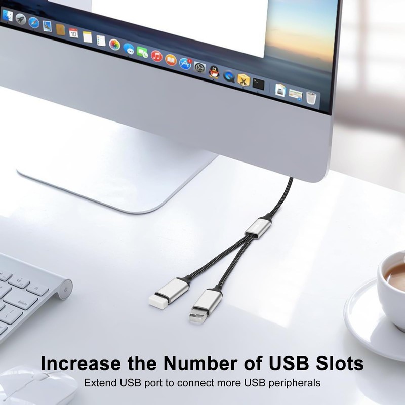AIYEEN USB Splitter Cable, USB A Splitter 1 in 2