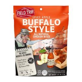 Field Trip Chicken Jerky Bites | Keto Gluten Free Jerky, Low Carb, Healthy High Protein Snacks With No Nitrates, Made With All Natural Ingredients | Spicy Buffalo Style | 2.5oz Bags, 4Count
