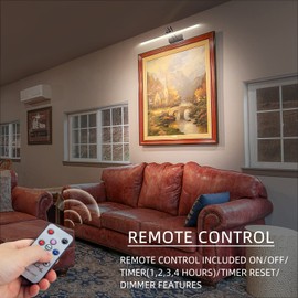 RAIFOOLLY Picture Light, 16in Battery Picture Lights for Paintings,Metal Display Art Light with Timer and Dimmable for Wall,Frame, Portrait, Dartboard(Bronze)