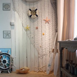 Qesonoo Cotton Fishing Net Decorative 79 Inch Beach Themed Decor Home Bedroom Party Wall Decoration Fish Netting Decorative (Pink) with 9 Beautiful Seashells