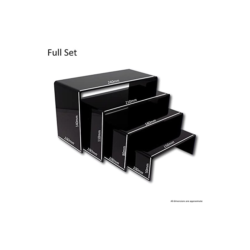 EPOSGEAR Nesting Plinths Clear or Coloured Acrylic Plastic Retail Riser