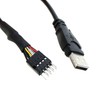 LUORNG 9Pin USB to USB Motherboard Header Cable Black 9-Pin