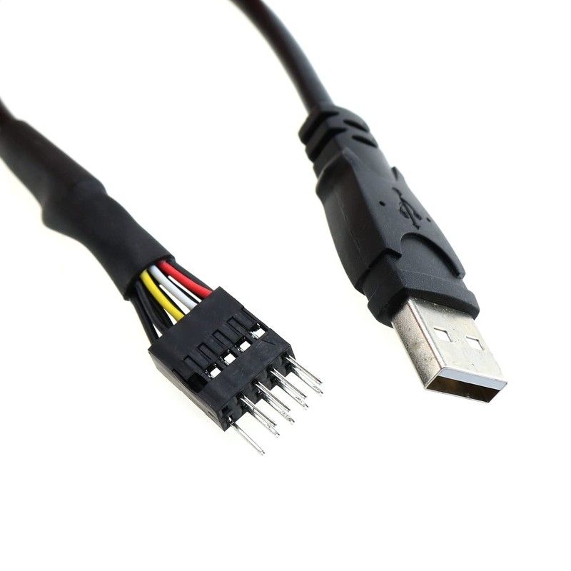 LUORNG 9Pin USB to USB Motherboard Header Cable Black 9-Pin