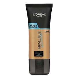 L'Oreal Paris, Base De Maquillaje Líquida De Larga Duración, Infallible 24H Pro-Glow, Tono Caramel Beige 209, 30Mlbase De Maquillaje Infallible Pro Glow Caramel Beige 209, 30Ml