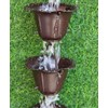 KAM Home Flower Rain Chain with Brass Bolt Gutter Adapter
