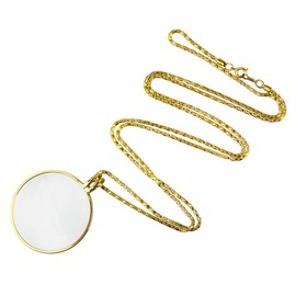 Pendant, Necklace, Magnification, 5x Magnification, Magnifying Glass, Stylish, Reading Magnifier, Easy to Use, Portable, Lightweight, Magnifying Magnifying Magnifier, Men's, Women's, Gift, Golden