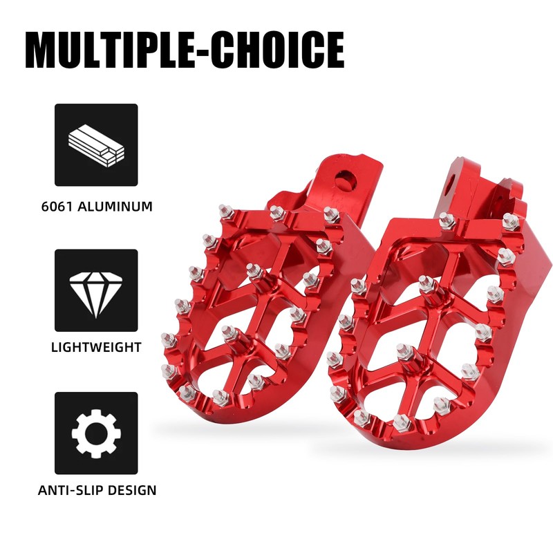 BAOUFF CNC 6061 Aluminum Foot Pegs for CRF110F 13-26,CRF125F 14-26-Red