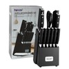 hecef Kitchen Knife Block Set, 14 Pieces Knife Set with