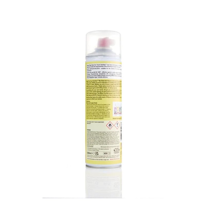 Nilco Nilbac® Max Blast Dry Touch Sanitiser and Freshener, Sherbet
