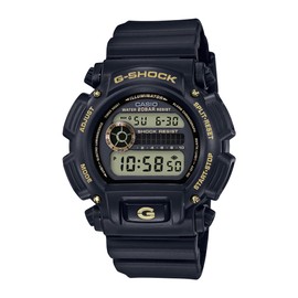 Casio DW9052 Series | Men’s Digital Watch | G-Shock | Black/Gold | 1/100 SEC Stop Watch | Countdown Timer | LED Light | 200M WR | Shock Resistant | Multi Alarm | Auto Calendar | Dual Time | 2 Yr Batt