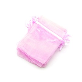 OLILLY - 100 Organza Bags - 7 x 9 cm - Pink Colour - Ideal for Weddings, Christenings, Gifts, Lavender, Jewellery (Pink)