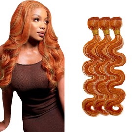 P27350 Highlight Bundles Human Hair Color 350 Body Wave Bundles 24 24 24 Inch Same Length Soft and Silky Honey Blonde Body Wave Bundle Hair Weave
