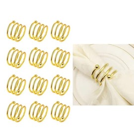 Juego de 12 Anillos de Metal para servilleta, aro Dorado servilletero, decoración de Mesa, Fiestas, Mesa de Boda