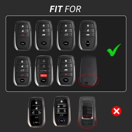 T-carbon Key Fob Case Compatible with Toyota Tundra 2022 2023 2024, Carbon Fiber Key Fob Cover Compatible with Toyota Sienna 2021-2024 Corolla Tacoma 2024 2025, Fit for Sequoia 2023 2024, Black