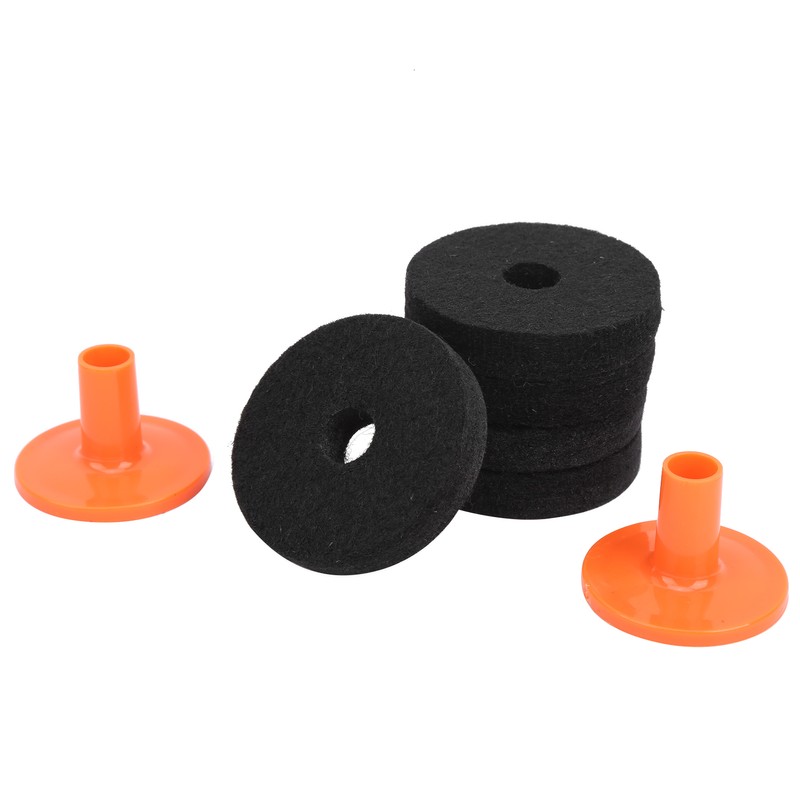 7Pcs Drum Felt Pad Kit Black Orange Red Wear Resistant