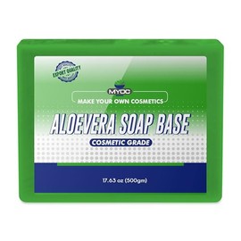 MYOC Aloe Vera Soap Base | Glycerine, Aloe Extract & Vegetable Oil | Melt & Pour Base for DIY Soap Making | Suitable for All Skin Types | 500g / 17.63 Oz