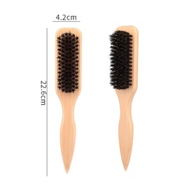 SYGELER Wild Boar Bristle Smoothing Brush for Hair & Beard - Soft Natural Boar Bristle Hair Brush with Pointed Tail Design, Styling Comb for Salon, Home Use, Hair Oil Distribution