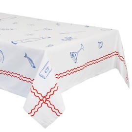 Talking Tables Fabric Large White Tablecloth Made from Recycled Cotton Rectangle, Reusable and Washable Table Cover for Alfresco Dining, Buffets, Weddings & Parties, Picnics 180cm x 140cm