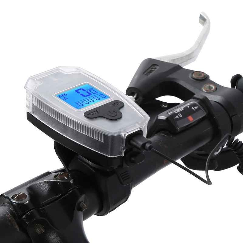 Multifunctional Bike Front Light Bicycle Speedometer LED Display Horn Warning