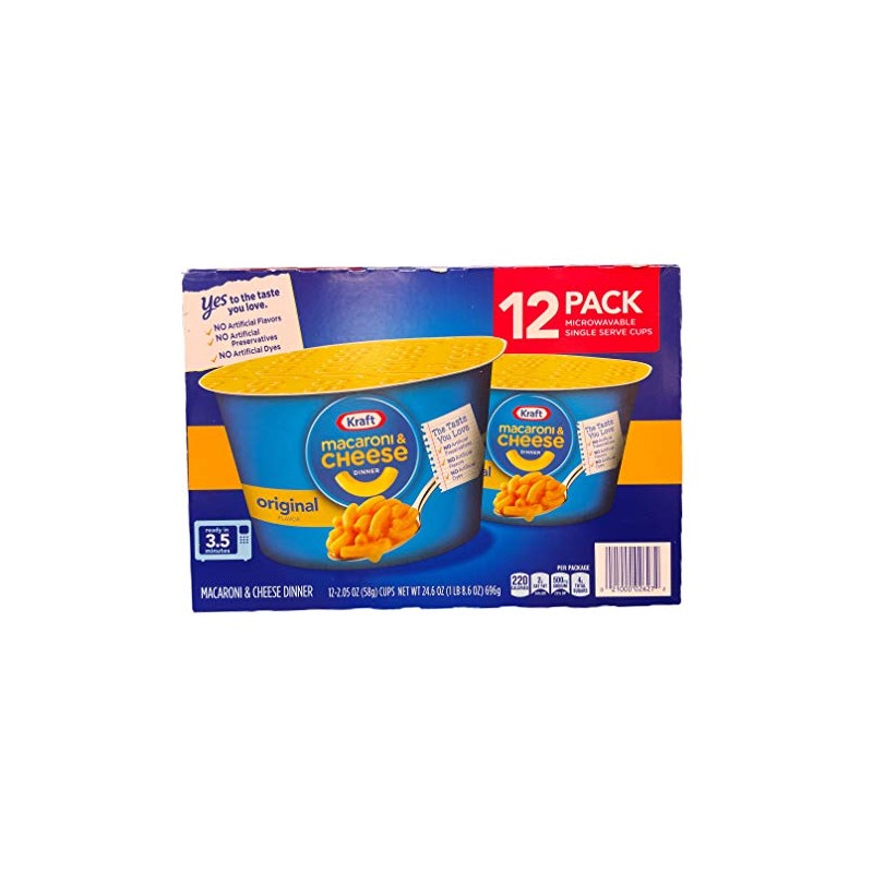 Kraft Macaroni & Cheese Dinner Original Flavor 12-2.05 OZ Cups
