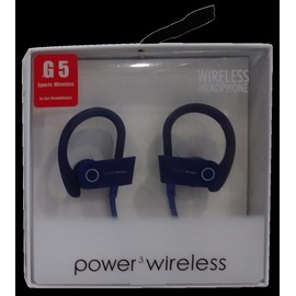 USB G5 Sports Power 3 Bluetooth Portable Water Resistant In-Ear Headphones - Blue