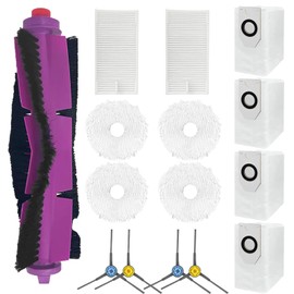 Odashen 15-teiliges Ersatz-Zubeh?r-Set f1r EUREKA J12 Ultra Staubsauger, 1 Hauptb1rste, 4 Seitenb1rsten, 2 Filter, 4 Wischpads, 4 Staubbeutel