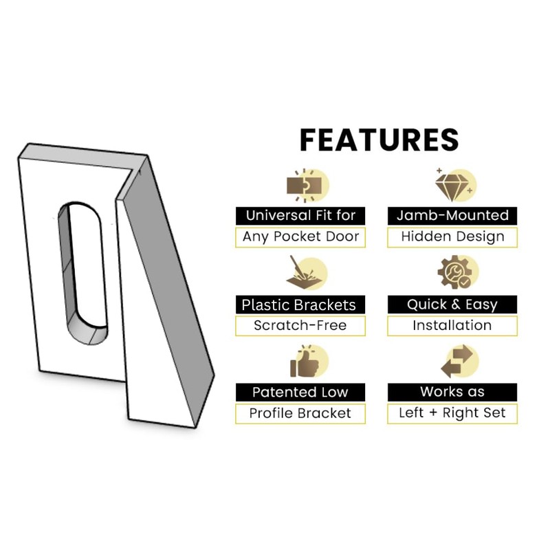 3 Pairs - Pocket Door Bottom Guide - Jamb Mounted