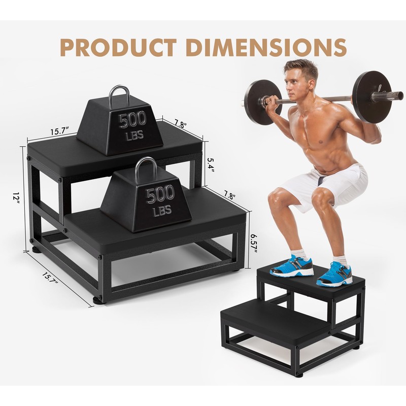 Two-Step Stool for Adults & Kids, Waterproof HDPE Bed Step