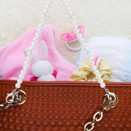 VILLCASE Pearl Necklace Bag Making Bead Strap Removable Handbag Chain Pearl Purse Handbag Strap DIY Replacement Purse Chain Decorate Plastic Miss Portable