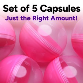 Big Claw Machine Capsules Translucent Pink Plastic Sphere Large Party Favor Containers Round 5 pcs 6.3 inch Jumbo Plastic Christmas Ornaments Extra Large Gift Box Craft Party Supplies Vending Capsules