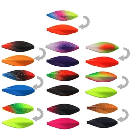 Njord Kalastus Inline Spoon Trout Complete Set with 5 x Hooks and 5 x Beads in Box 4 g UV Active Flow Indicator Trout Bait Inline Spoon Inline Flow Spoons (7 g, Set of 10)