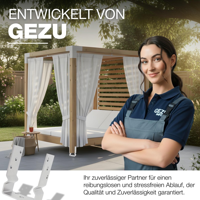 GeZu Impex U-Post Support for Doweling with Beading 101 mm